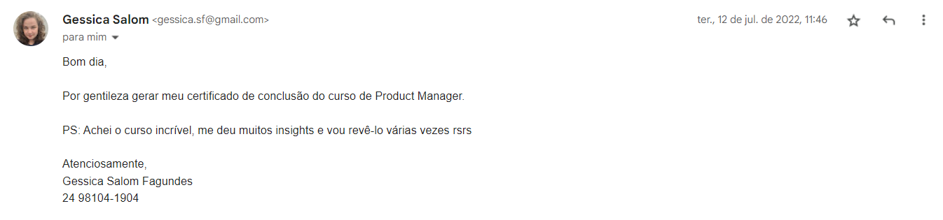 Depoimento Gessica